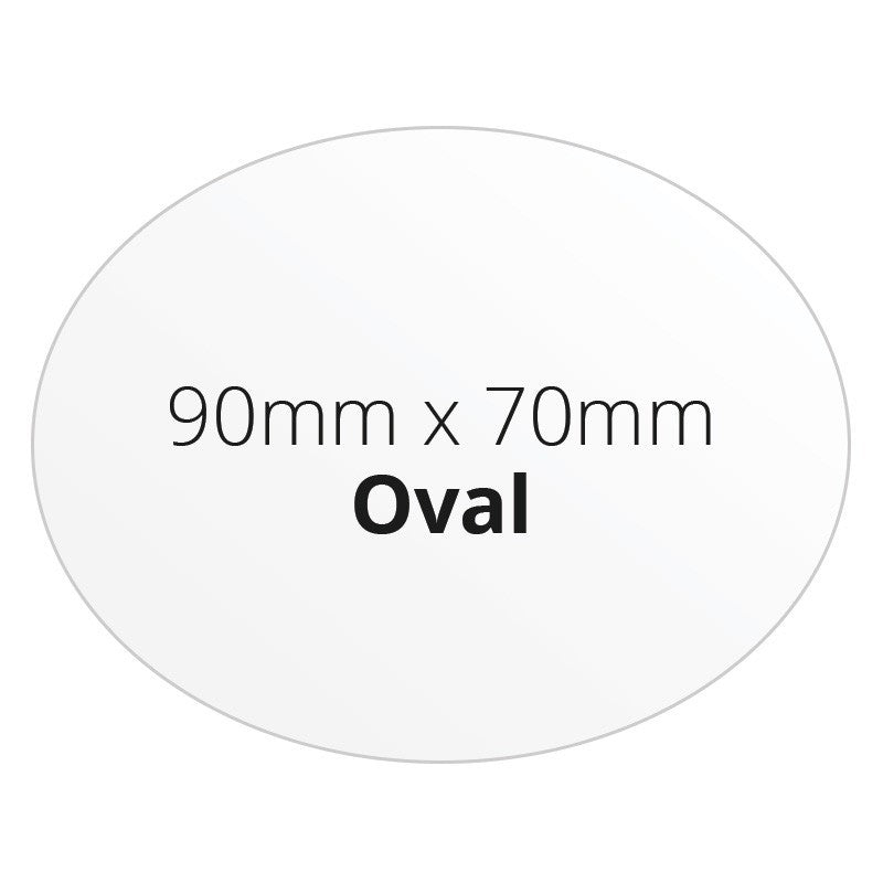 90mm x 70mm Oval - Premium Paper - Printed Labels & Stickers - StickerShop