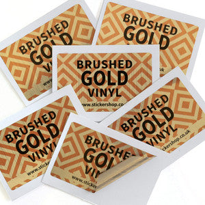 Brushed Gold<br> Vinyl Labels Printed Stickers